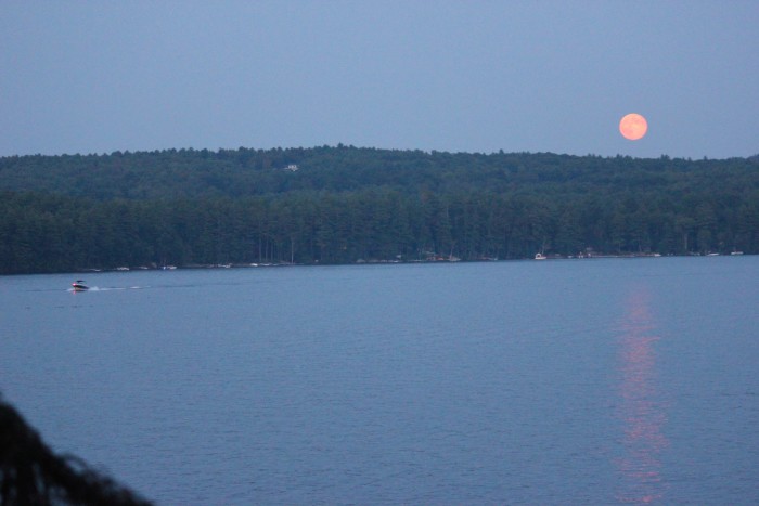 Moon over Lake Winnipesaukee